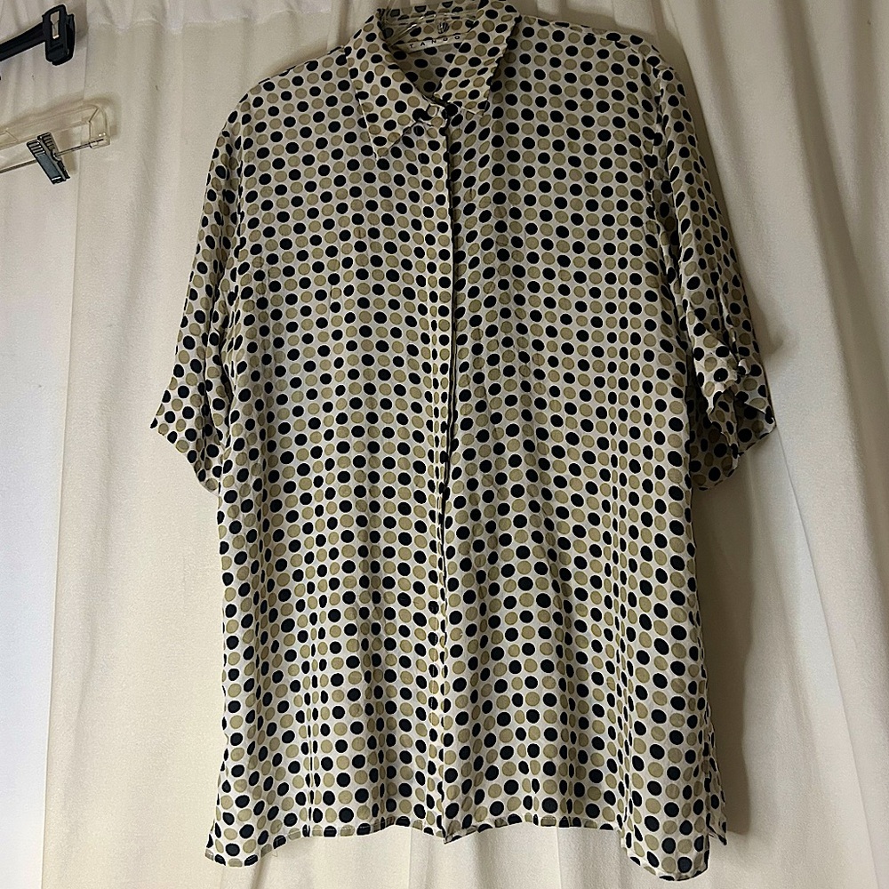 Tango Women’s Button Down Polka Dot Shirt Size 2X